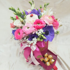 Flower box de luxe ciklama baršun (874 St)