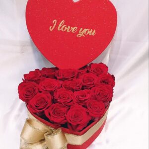 Trajne ruže u flower boxu Srce (958St)