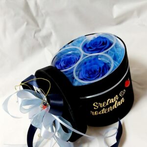 Plave ruže baršun box (15HR)