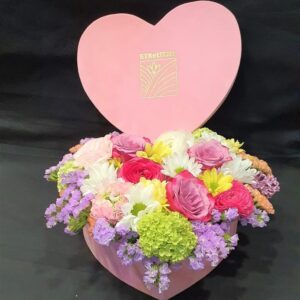 Cvjetno srce baršun box  1195 Zg)